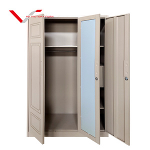 Armoire métallique à 3 portes coulissantes en acier, fabrication chinoise, pas chère, pour chambre à coucher - Product Image 3