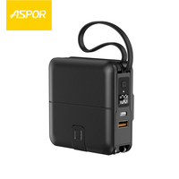 Batterie externe magnétique murale Mini GaN 10000mAh 20W PD 22.5W QC 15W avec chargeur sans fil et câbles intégrés, température stable A338
