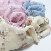 Tissu en mousseline imprimé floral pour filles et garçons, robe légère 100 % polyester pour femmes, tissu à bretelles pour le printemps et l'été