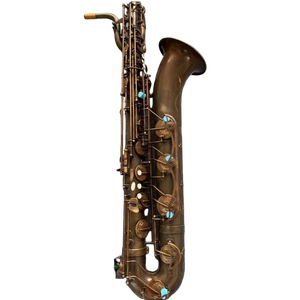 Saxofón Barítono <span class=keywords><strong>de</strong></span> Tono EB <span class=keywords><strong>Bajo</strong></span>, Nivel Avanzado y Profesional, Estilo Vintage, Sin Lacar, <span class=keywords><strong>Instrumento</strong></span> <span class=keywords><strong>de</strong></span> <span class=keywords><strong>Viento</strong></span> para Interpretación <span class=keywords><strong>Musical</strong></span> Oriental - Product Image 1