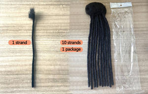 Prix bon marché extrémités bouclées 0.6cm 14 pouces Style Afro complet fait à la main cheveux humains serrures pour tressage Style Crochet Dreadlocks - Product Image 6