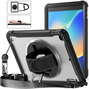 TPU Bumper Shockproof Tablet Case With Hands Strap Shoulder Belt For IPad 10.2 Inch IPad 9th Gen Built In Screen Flim