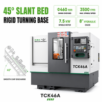 Tour CNC TCK46A, moteur servo CNC GSK, métal, petit tour horizontal à broche unique, usage moyen, 2 axes, capacité de déplacement Z de 360 mm