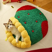 Herbst und Winter Weihnachten Katzen-und Hunden est Warmes, verdicktes, halb geschlossenes Haustier Mat Cute Nest mit komfortablem Design