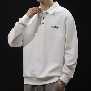 เสื้อฮู้ดดี้แขนยาวบุขนแกะสำหรับผู้ชาย Maxfree รุ่นลำลอง สำหรับฤดูใบไม้ร่วง/ฤดูหนาว ทำจากโพลีเอสเตอร์ สีขาว ปกเสื้อแบบปกเชิ้ต - Product Image 1