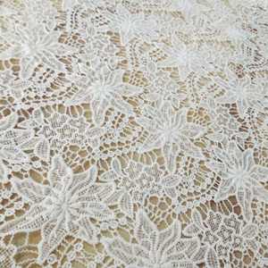 Tessuto <span class=keywords><strong>Bianco</strong></span> di Alta Qualità con Motivo a Fiocco di Neve Traforato, Ricamo 3D in <span class=keywords><strong>Pizzo</strong></span>, Seta di Latte/Poliestere/Nylon per Abiti da Sposa e Copriletti - Product Image 5