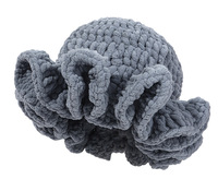 FF4924 Gorros Cloche de punto hechos a mano para mujer Gorro flexible con visera de volantes cálidos Gorro de punto Gorro grueso de ganchillo