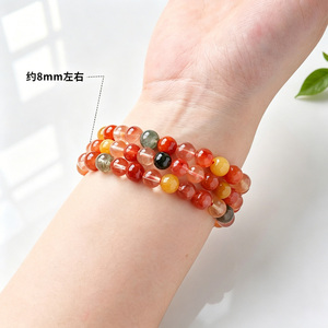 Pulsera de Cuarzo Rutilado Mixto con Cuentas Multicolor, Pulsera Elástica de Cuarzo para el Cabello, Joyería de Cristales Curativos - Product Image 4