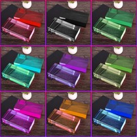 Briques de verre de couleur ambre doré, cloison décorative pour cour, briques de verre cristallin poli fin, prix de gros