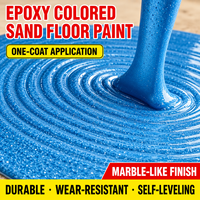 Revêtement de sol en ciment auto-nivelant à base de sable coloré époxy, imitation marbre, spécial extérieur, antidérapant, résistant à l'usure, imperméable, résistant au soleil