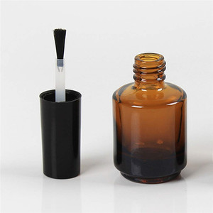 Flacon de vernis à ongles cylindrique vide en verre noir mat ambré de 5 ml, 7 ml, 10 ml, 15 ml avec impression et applicateur - Product Image 5