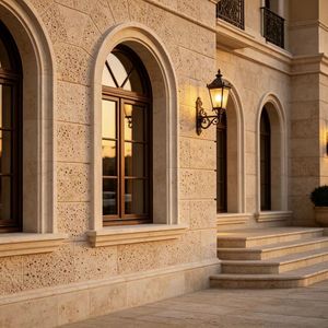 Panel de <span class=keywords><strong>Piedra</strong></span> de Imitación de Travertino, Revestimiento de <span class=keywords><strong>Piedra</strong></span> Suave, Color Crema Dorado Beige, para Pasillos de Hotel, Paredes de Bodega - Product Image 5