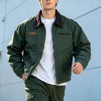 Veste Detroit en toile de canard vintage doublée en sherpa, style américain