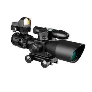 Cannocchiale 2.5-10x40 in Lega di Alluminio con Laser Verde Illuminato e Mini Punto Rosso, <span class=keywords><strong>Lenti</strong></span> Multistrato, Antiurto - Product Image 1