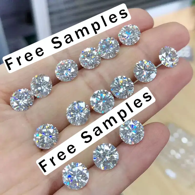 GRA sertifikat 100% lulus Moissanite berlian Tester DVVS Moissanite 5mm 6mm 6.5mm 8mm pemotongan sempurna berlian Moissanite