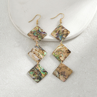Femmes élégantes longue goutte hawaii 3 pièces pendentif géométrique boucles d'oreilles bijoux femmes pour la fête