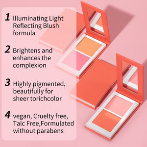 Beauté du visage Maquillaje Palette de fard à joues avec poudre pressée miroir Palette de fard à joues de marque privée Logo personnalisé - Product Image 6