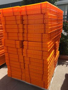 Caisse <span class=keywords><strong>de</strong></span> <span class=keywords><strong>transport</strong></span> pour poulet en plastique orange 37,4\"x21,5\"x10,5\" État neuf <span class=keywords><strong>Cage</strong></span> pour animaux vivants - Product Image 5