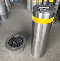 Borne de sécurité amovible en acier inoxydable à verrouillage manuel par clé pour allée, parking et usage commercial