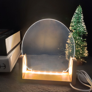 Luz cálida de 10 pulgadas, luz LED de madera en forma de U, moderna, hecha a mano, Día de San Valentín, Diwali, decoración de escritorio, regalo en Stock, cerveza entera - Product Image 4