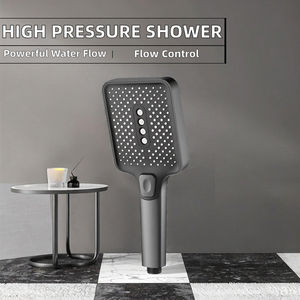 Pomme de douche en plastique ABS haute pression au design moderne, économie d'eau, réglable, grand panneau, 3 modes de pulvérisation pour salle de bain d'hôtel, chrome - Product Image 2