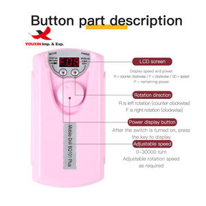 Ensemble de perceuse à ongles électrique portable de couleur rose à bas prix pour l'approvisionnement mixte, machine à polir les ongles, 30000 tr/min - Product Image 5