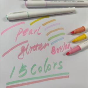 Ensemble de surligneurs scintillants pour étudiants, 15 couleurs nacrées brillantes, surligneurs scintillants en forme d'étoile - Product Image 2