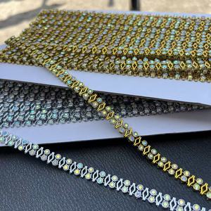 Cadenas de Diamantes de Imitación al por Mayor, Alambre de Plástico, Bañado en Oro y Plata, Alto Brillo, Duradero, Ecológico, para Zapatos, Bolsos y Ropa - Product Image 4