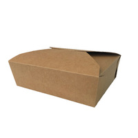 Boîte d'emballage en papier kraft jetable de qualité fast-food personnalisée, contenant carré Togo pour restaurant, stratification brillante à emporter