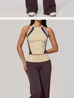 Ensemble de fitness personnalisé brossé, élégant, à pois, effet deux pièces, infroissable, couleurs contrastées, pour le yoga