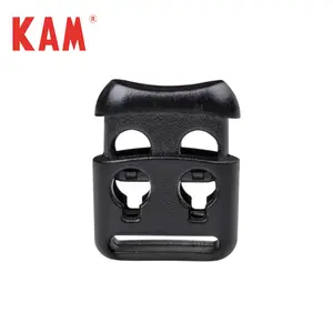 KAM Plastic Cord Locks Spring Toggle Stopper Double Hole Cord Locks for Drawstring,Clothing, Shoelaces, Backpack, Lanyard