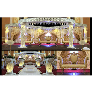 Mandap de Boda de Cristal en Espiral, Mandap de Cristal de Fibra para Bodas en Texas, Mandap de Cristal Blanco Perla Elegante para Bodas en Nashville, EE. UU. - Product Image 1