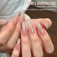 BORN PRETTY Gel Constructeur 3-en-1 Effet Naturel Scintillant Pailleté Couleur HEMA TPO Free Sans Chaleur Gel Dur Constructeur d'Ongles Vente en Gros