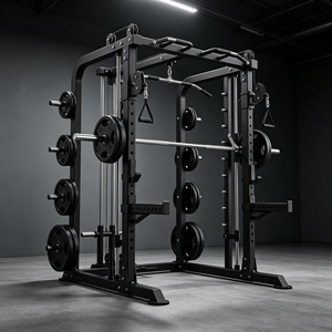 Máquina Smith Combinada Premium 80x80 de Acero para Almacenamiento de Discos, Comercial <span class=keywords><strong>Elite</strong></span>, Todo en Uno, Multigimnasio, con Contrapeso y Rack de Alta Resistencia - Product Image 4