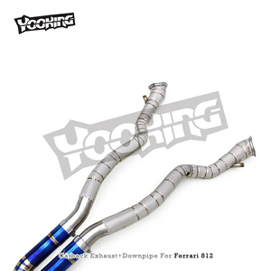 ระบบท่อไอเสียแบบวาล์วสปอร์ตแบบกำหนดเองสำหรับเฟอร์รารี่ <span class=keywords><strong>812</strong></span> 6.5L <span class=keywords><strong>V12</strong></span> ปี 2017-2021+ ท่อร่วมไอเสีย SUS304 แบบตรง ท่อลงตรง ไทเทเนียมแคทแบ็ค พร้อมปลายท่อเก็บเสียง - Product Image 3