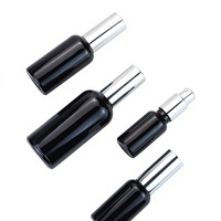 Flacon pulvérisateur en verre noir vide de 100 ml avec bouchon à vis et diffuseur à bâtonnets pour sérum de soin, huiles essentielles et parfum