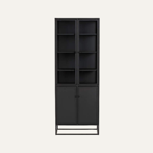 Armoire à vin en verre extensible noire avec un design moderne pour la maison, le bar, la villa, la salle à manger, le salon - Product Image 2