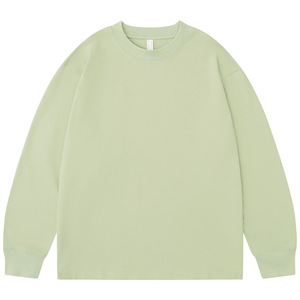 Camiseta de hombre de peso pesado 245GSM de alta calidad 100% algodón liso teñido cuello redondo manga larga Streetwear camiseta para hombre - Product Image 2