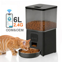 Distributeur automatique intelligent pour animaux de compagnie (chiens et chats) 6L 2.4G WiFi, faible MOQ, bol en acier inoxydable 304, contrôle par application, vente en gros, logo personnalisé, OEM ODM