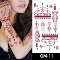 Autocollants de tatouage pour les mains Tatouage temporaire pour le corps Imperméable Marron Rouge Marron foncé Sexy Autocollants de tatouage pour les doigts et les mains pour femmes et filles