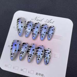 Ongles artificiels de haute qualité Style d'été peint à la main changement de couleur des ongles <span class=keywords><strong>petit</strong></span> poisson peut être réutilisé presse sur les ongles en gros - Product Image 4