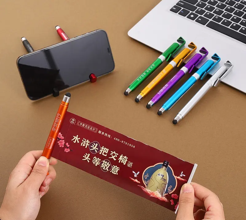Good Quality Pull Out Banner Pen Customized Advertising Ballpoint Banner Pens Rolling Banner Flag