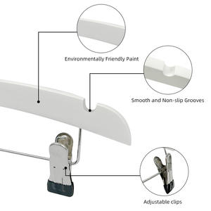 Cintres en bois blancs à un seul niveau pour bébés, garçons et filles, pour pantalons et sacs, avec logo personnalisé, service ODM OEM, pour armoire, écologiques et gain de place, modèle 2025 - Product Image 3