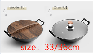 <span class=keywords><strong>Wok</strong></span> de Hierro Fundido con Doble Asa, Compatible con Cocina de Inducción, Capacidad de 4-5L, Tamaño de la Sartén de 32cm, Precio al por Mayor - Product Image 2