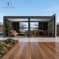 Pergola bioclimatique en alliage d'aluminium imperméable avec structure thermolaquée, certifiée CE, taille 3x3m et 3x4m pour l'extérieur