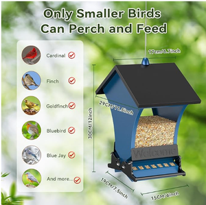Professional Manufacturer Squirrel Proof <strong>Bird</strong> Feeder Outdoor 5LB Metal Hanging Large <strong>Wild</strong> Cardinals Chickadees Durable Backyard - Product Image 5