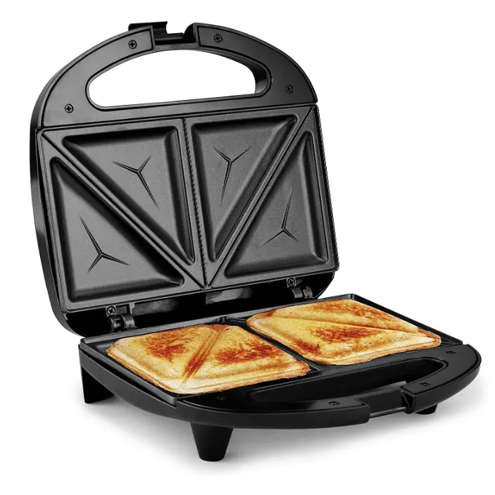 750W 이동할 수 있는 와플 제작자 스테인리스 3 붙지 않는 판 아침 식사를 위한 선택적인 샌드위치 석쇠 전기 샌드위치 제작자