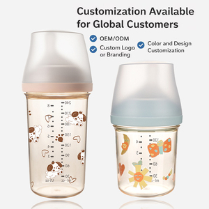 Custom BPA Free <strong>PPSU</strong> Anti Colic Newborn Baby <strong>Bottle</strong> 5oz 8oz Wide Neck Slow Flow Animal Pattern 0-12 Months - Product Image 1