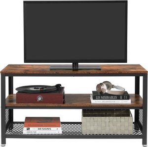 Table de salon Vintage marron foncé, Design <span class=keywords><strong>industriel</strong></span>, cadre métallique, Grain de bois, <span class=keywords><strong>meuble</strong></span> <span class=keywords><strong>TV</strong></span>, Console - Product Image 2