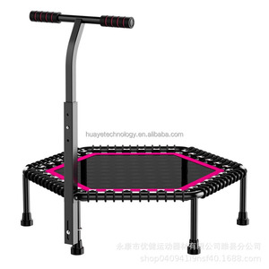Trampolín Hexagonal para niños, <span class=keywords><strong>cama</strong></span> de salto de cuerda elástica con pasamanos, trampolín de Fitness profesional para adultos para uso doméstico - Product Image 2
